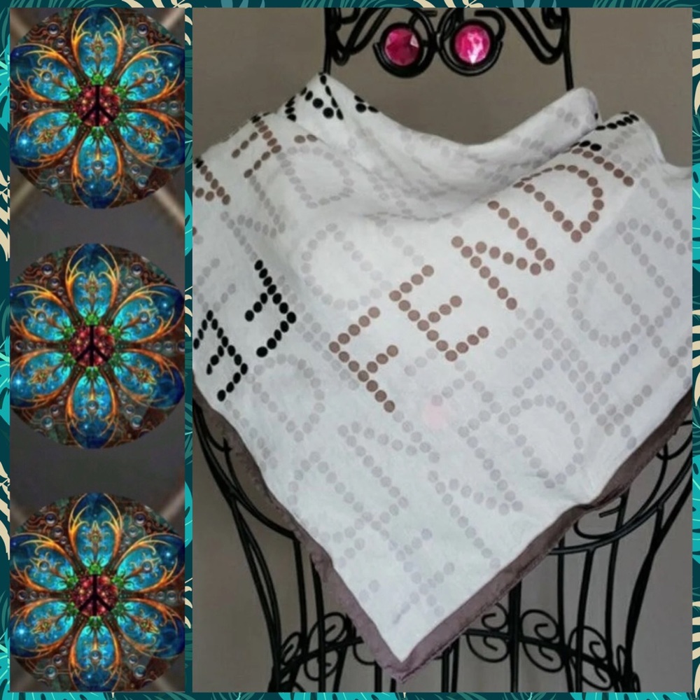 🆕⚜️• FENDI Purple/Tan/White Foulard Scarf